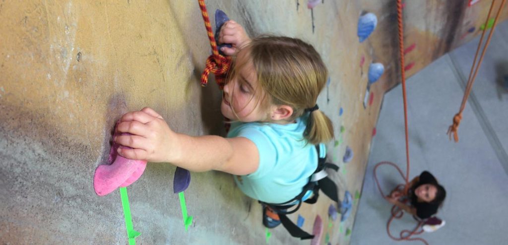Indoor rock climbing birthday party